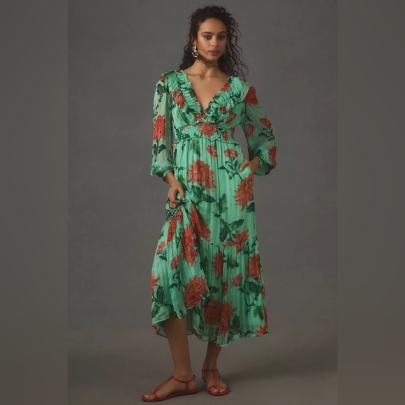 Anthropologie Dresses & Skirts - NWT The Odetta Ruffled V-Neck Dress
